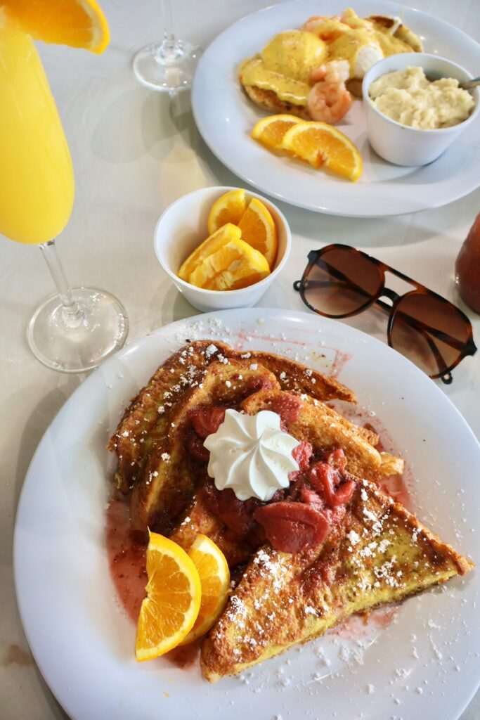 Breakfast spread of a table